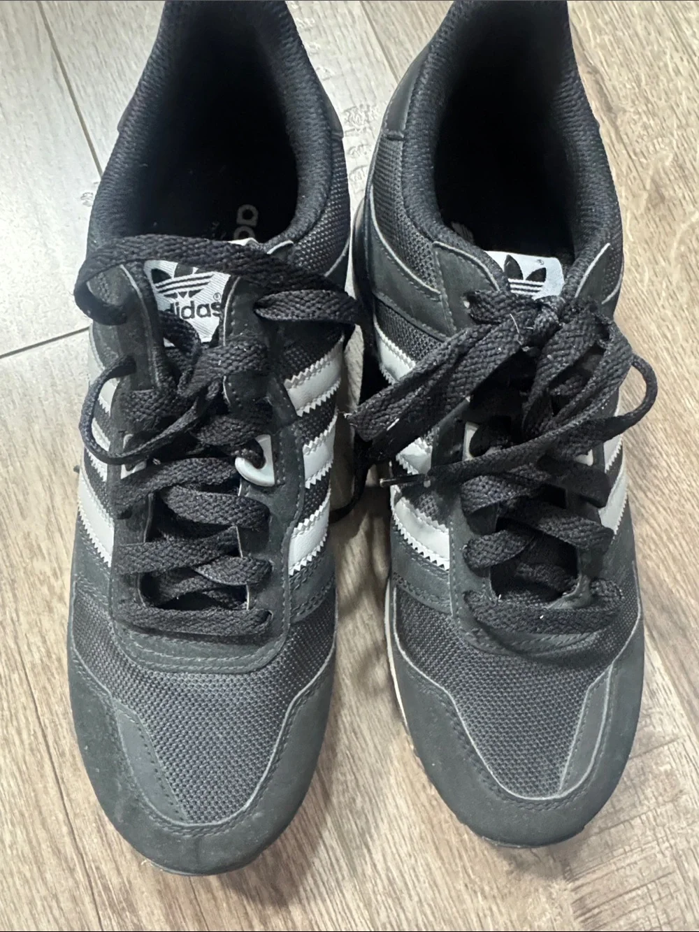 adidas Black Sneakers with White Stripes - Men's Casual Trainers